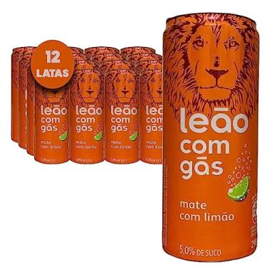 Imagem de Chá Pronto Leão Mate com Limão com Gás 290ml (12 Latas)