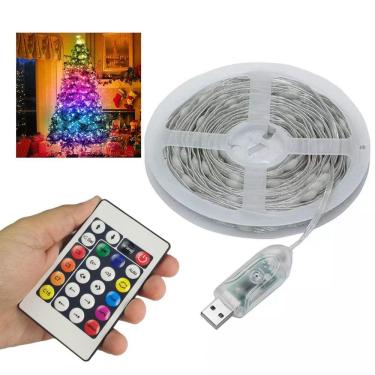 Imagem de Fita Led Smart Aplicativo App Celular 20 Metros Cores RGB Ajustavel Fio de Fada Pisca Pisca Iluminaçao Gesso Natal Sanca Loja Casa Escada
