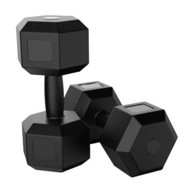 Imagem de Par de Halteres Dumbell Cement Sextavado Bonafit 5kg Preto-Unissex