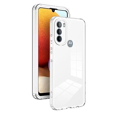 Imagem de ZIRIA Capa de telefone transparente para Motorola Moto G31, capa de telefone transparente, capa de telefone protetora fina projetada capa de absorção de choque transparente anti-riscos (cor: branco)