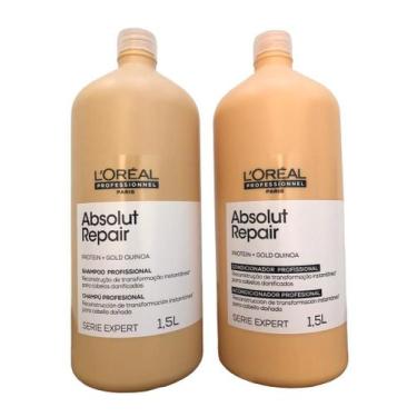 Imagem de Kit Loreal Profissi Absolut Repair Gold Quinoa Shampoo 1.5L Cond. 1,5L