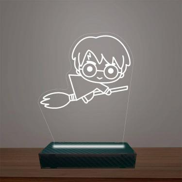 Imagem de Luminária Led 3d Harry Potter Vassoura Abajur Luxo