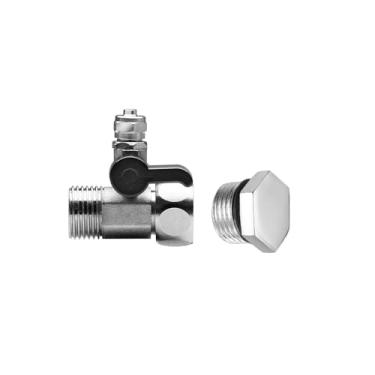 Imagem de Adaptador Conector Para Purificadores De Água Com Tampão Em Metal Entrada e Saída De 1/2" Polegada E Bico Mangueira 1/4"