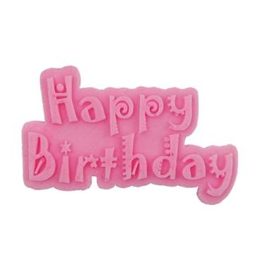 Imagem de Molde de biscoito de feliz aniversário molde de biscoito DIY desenho animado prensa molde de cozimento ferramentas de biscoito de aniversário ferramentas de decoração de bolos moldes de cozimento de silicone para formas de bolos de forno
