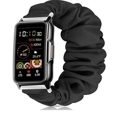Imagem de Compatível com pulseiras de relógio inteligente Mindrose, Lamshaw de tecido elástico elástico de 18 mm, pulseiras de substituição fofas compatíveis com relógio Mindrose H80 de 3,7 cm, relógio Wontrum