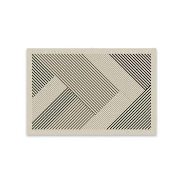 Imagem de Tapete para sala de estar listrado quarto grande área decoração para casa preto branco curto fluff mat, qh354, qd, 200x300cm