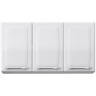 Imagem de Armário Aéreo Triplo Itatiaia Luce com 3 Portas e 2 Prateleiras - 105cm de largura