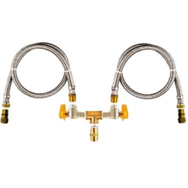 Imagem de MAQENGE, kit parede dupla saída de gás forno cooktop fogão 3,5 metros