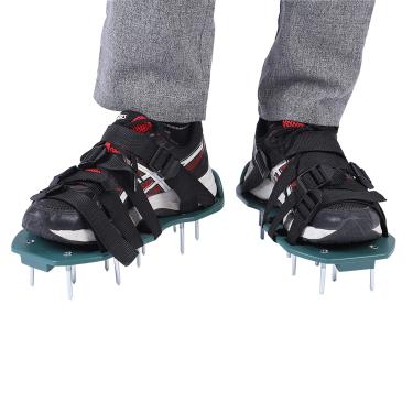 Imagem de GOTOTOP Sapatos arejadores de grama para grama, sandálias aeradoras de grama, sapatos pontiagudos com fivela de plástico, ferramenta aeradora de solo para arejar pátio jardim, 30 x 13 cm (4 alças)