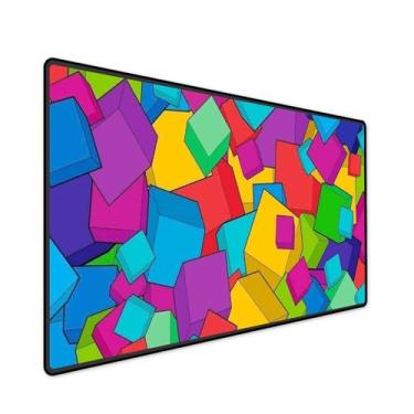Imagem de Mouse Pad Gamer Grande Speed Anti Derrapante Profissional Desk Pad Large Wide 70x35 - Cubo Colors