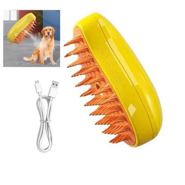 Imagem de Escova a Vapor Cao Pet Cachorro Gato Removedor de Pelo Eletrico Recarregavel Higiene Limpeza
