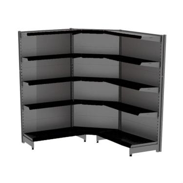 Imagem de Gondola Parede 170 Fit Ate 2 Metros 1 Canto Preto 15b Pe Pre