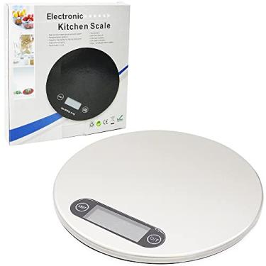 Imagem de Balança Digital Redonda Para Cozinha de Inox a Pilha 5 kg