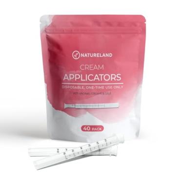Imagem de Natureland Aplicador vaginal de plástico descartável: para produtos de gel ou creme - Inclui marcações de dosagem dupla (regular, 40, contagem)