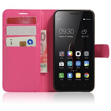 Imagem de Capa carteira Lenovo VIBE C/A2020, capa carteira flip de couro PU premium com compartimento para cartão, suporte e fecho magnético [capa interior à prova de choque de TPU] Compatível com Lenovo VIBE