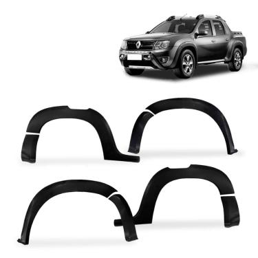 Imagem de Alargador Paralama Oroch 2016 a 2021 Poliuretano Preto 8 Pçs