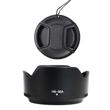 Imagem de Para-sol HB-90A e tampa de lente de 62 mm compatíveis com lentes Nikon Z DX 50-250 mm f/4.5-6.3 VR, lente Z 50 mm f/1.8 S (pacote com 1+1)