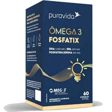 Imagem de Omega 3 Fosfatix 60 Capsulas Sofgel - DHA 1000 mg EPA 400 mg Fosfatidilserina 100mg - Pura Vida