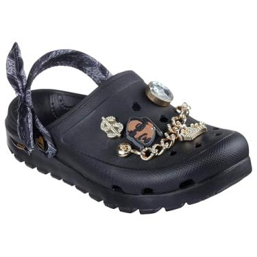 Imagem de Skechers Snoop Dogg feminino: Sapatos com ajuste de arco - tamanco com glitter, Preto, 41