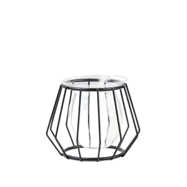 Imagem de Estação de propagação de vidro com moldura de metal, vaso de tubo de ensaio para planta hidropônica, vaso de flores de metal, vaso de ensaio, garrafas decorativas de centro de mesa para decoração de