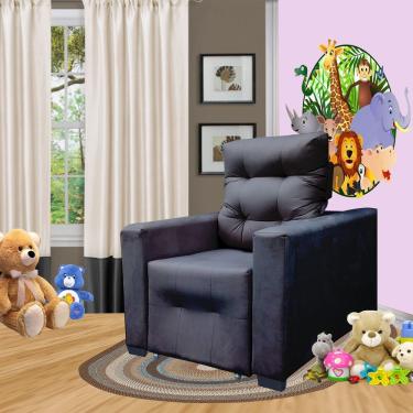Imagem de Poltrona De Amamentação E Decoração Quarto Sala Reclinável Leticia Preto