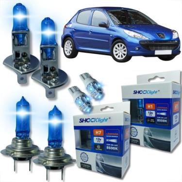 Imagem de Kit lâmpada shocklight super branca farol alto baixo e lanterna h1 h7 