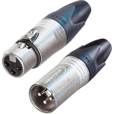Imagem de Kit Neutrik - Conector Xlr Fêmea Nc3-fxx + Conector Xlr Macho Linha Nc