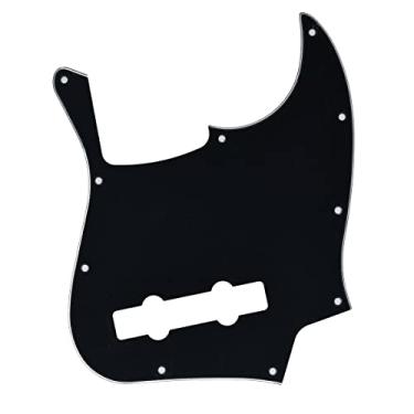 Imagem de Dopro Pickguard J Bass Scratch Plate Preto 3 Ply para Jazz Bass 5 Cordas EUA/Mexican Fender