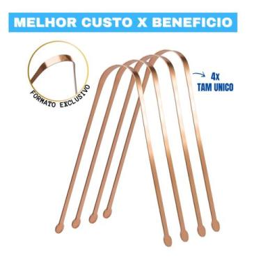 Imagem de 4 X Raspador Limpador De Língua Ayurveda De Cobre Puro Importado - YAS