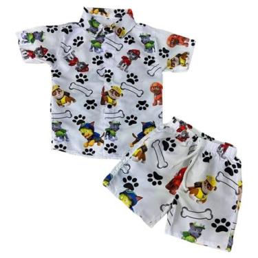Imagem de Conjunto Mauricinho Patrulha Canina - Camisa E Bermuda - Pequenos Enca