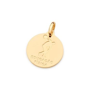 Imagem de Pingente banhado ouro 3x 24k 18k e 22k  unissex medalha símbolo educaç