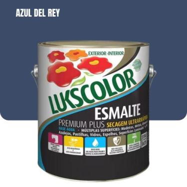 Imagem de Tinta Esmalte Sintético Base Água 3,6l Lukscolor Cores Galão, Azul Del