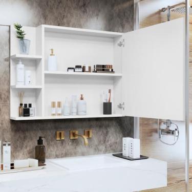 Imagem de Espelheira Suspensa Iris Para Banheiro / Closet Porta e Nichos Armário