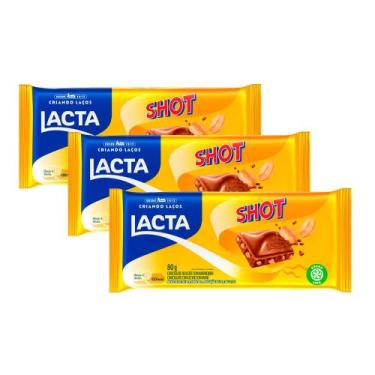 Imagem de Kit 3 Chocolate Lacta Shot 80g
