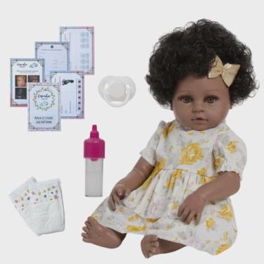 Imagem de Bebê Reborn Princesa Cabelo Cacheado Corpo 100% Vinil - Cegonha Reborn