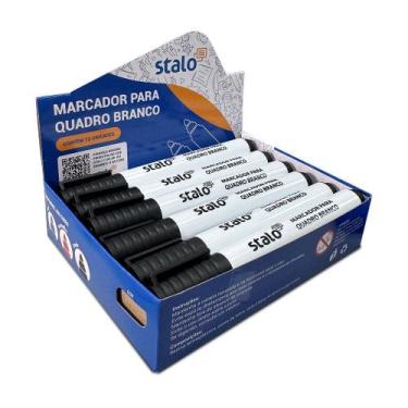 Imagem de Caneta Marcador para Quadro Lousa Branco caixa com 12 unidades Stalo, 