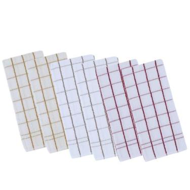 Imagem de Kit 6 panos de prato teka chef premium atoalhado 100% algodão 45 x 70c