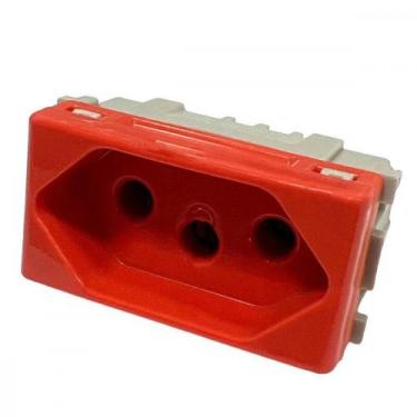 Imagem de Modulo Tramontina Liz/Lux² 1 Tomada 2P+T. 20A. Vermelha - 57115/039 - 