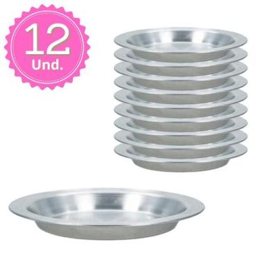 Imagem de Kit de 12 Pratos Infantis para Merenda Escolar Alumínio Resistente - M