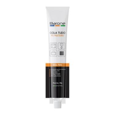 Imagem de Cola Tudo Pu Multiuso 80g Barone Metal Vidro Madeira Pedra, Branco