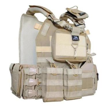 Imagem de Colete Tático Modular Plate Carrier Engate + 8 Peças Tan - J.A Rio Mil