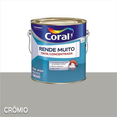 Imagem de Tinta Acrílica Coral Rende Muito Standard Fosco 3,2 Litros, Cromio