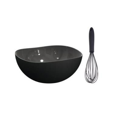 Imagem de Tigela e Batedor de Claras Fouet Kit Cozinha Preto 2un - WECK