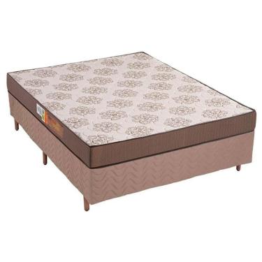 Imagem de Conjunto Box Casal: Colchão Espuma Polar D28 Pérola + Base CRC Rústico Clean (138x188)