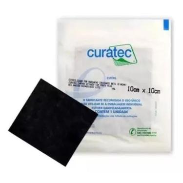 Imagem de Curativo Carvão Prata Ativado 10x10cm Estéril Curatec
