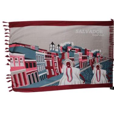 Imagem de Canga poliéster salvador Bahia - Kiara Brazil, Vermelho, UN