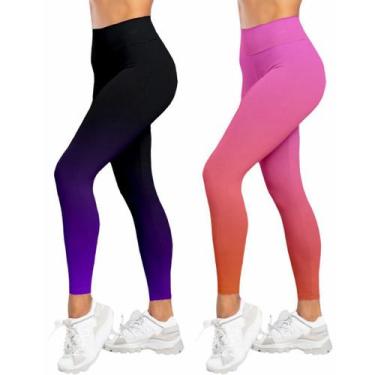 Imagem de Kit 2 Calça Legging Fitness Academia Degrade Caminhada Estampada Funci