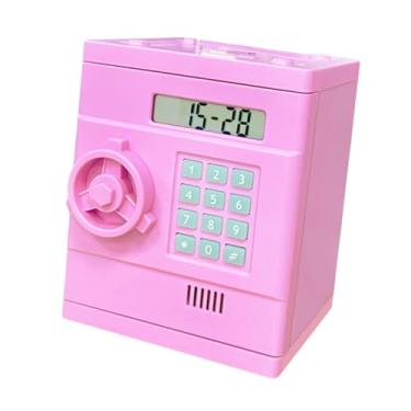 Imagem de Esquirla Cofrinho para crianças, cofrinho eletrônico, caixa leve para economizar dinheiro para crianças de 6 a 12 anos, meninos e meninas, presentes de, Rosa