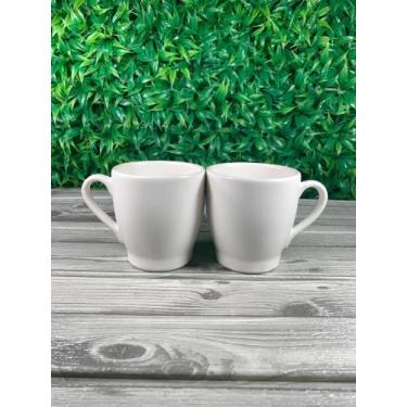 Imagem de Conjunto 2 Xícaras De Porcelana Simples Bege 250ml Casal - coisaria 