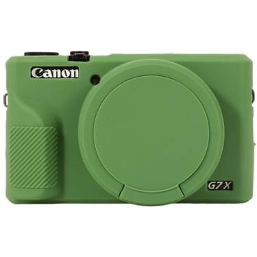 Imagem de AEXUTDA Capa para câmera digital Canon Powershot G7X Mark III, capa de silicone para câmera G7X Mark iii, antiarranhões, ajuste fino, macio, acessórios G7X Mark 3 com capa de lente destacável - verde